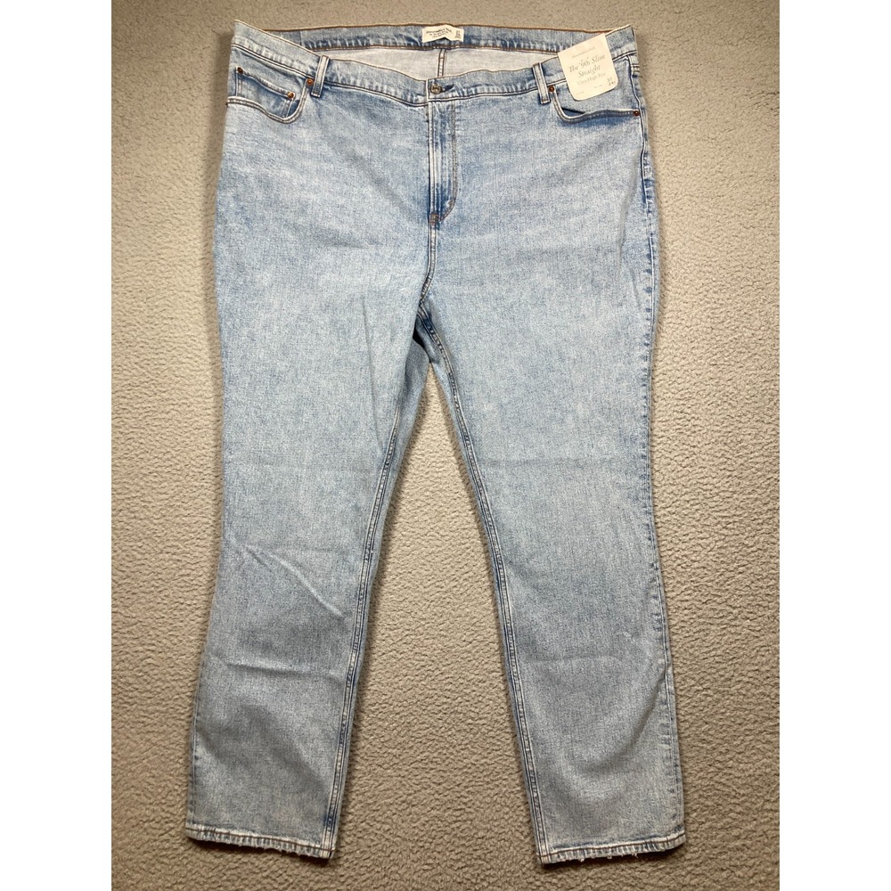 Abercrombie & Fitch Jeans Women's Plus 37 24R Blue 90s Slim Straight High Rise